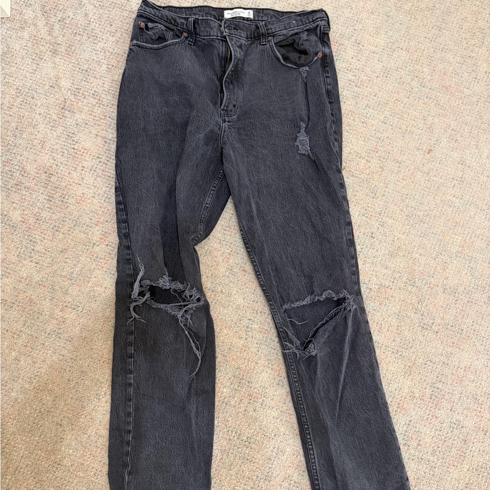Abercrombie & Fitch Black Straight Leg Jeans